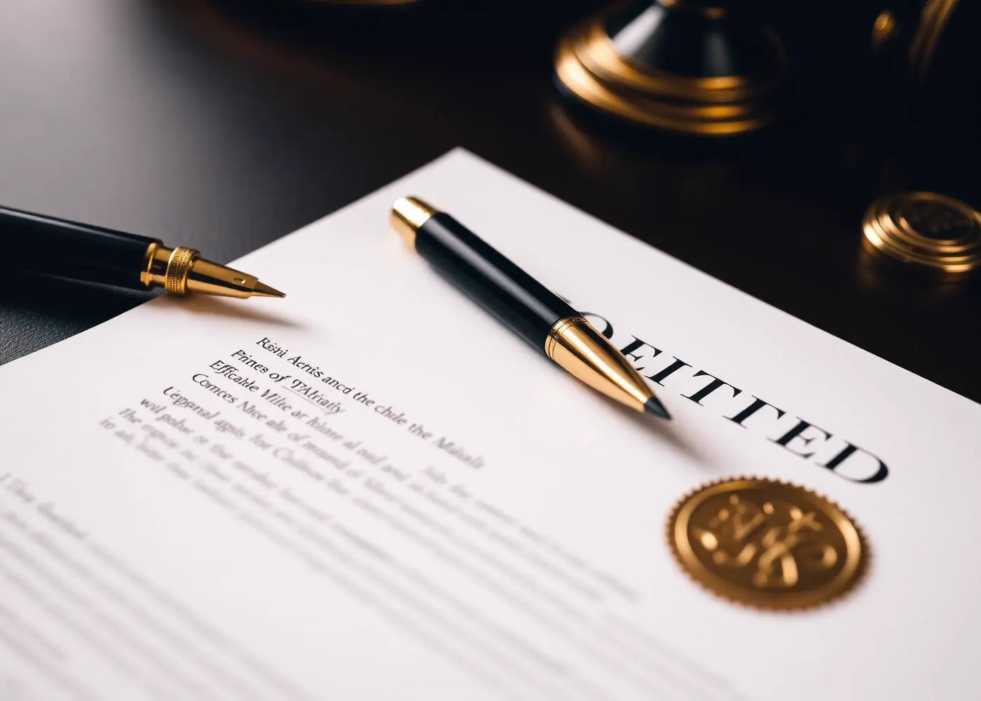 Legal documents and seal prepared at a Cairo law office