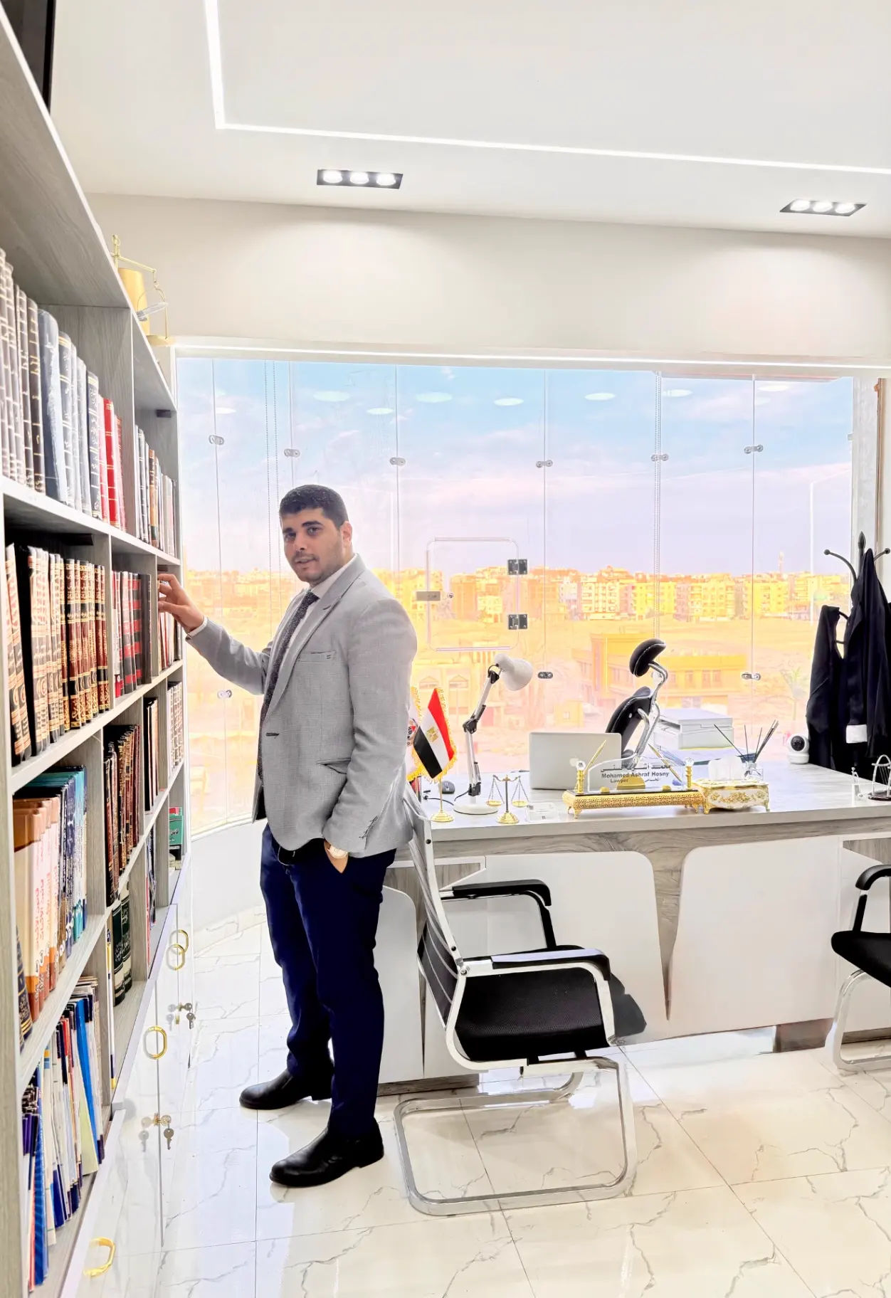 Arabic legal reference library at the Cairo law office